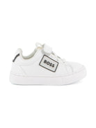 Sneakers per bambino BOSS Kids bianche con applicazione con logo J52573 10P BOSS KIDS 