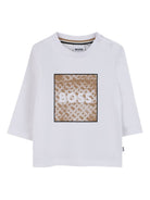 T-shirt per neonato Boss Kids bianco con stampa logo sul davanti J52715 10P BOSS KIDS 