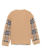 Maglione per bambina Burberry Kids beige con motivo a quadri 8105822 B9368 BURBERRY KIDS 