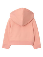 Felpa per neonata Burberry Kids rosa con finiture a quadri 8108907 C2229 BURBERRY KIDS 