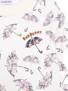 Felpa per bambino Burberry Kids bianco con stampa ombrello 8109044 B8769 BURBERRY KIDS 