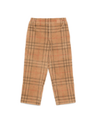Pantaloni per bambino Burberry Kids beige con stampa Burberry Check 8109048 A7028 BURBERRY KIDS 
