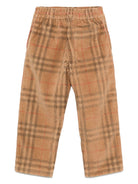 Pantaloni per bambino Burberry Kids beige con stampa Burberry Check 8109048 A7028 BURBERRY KIDS 