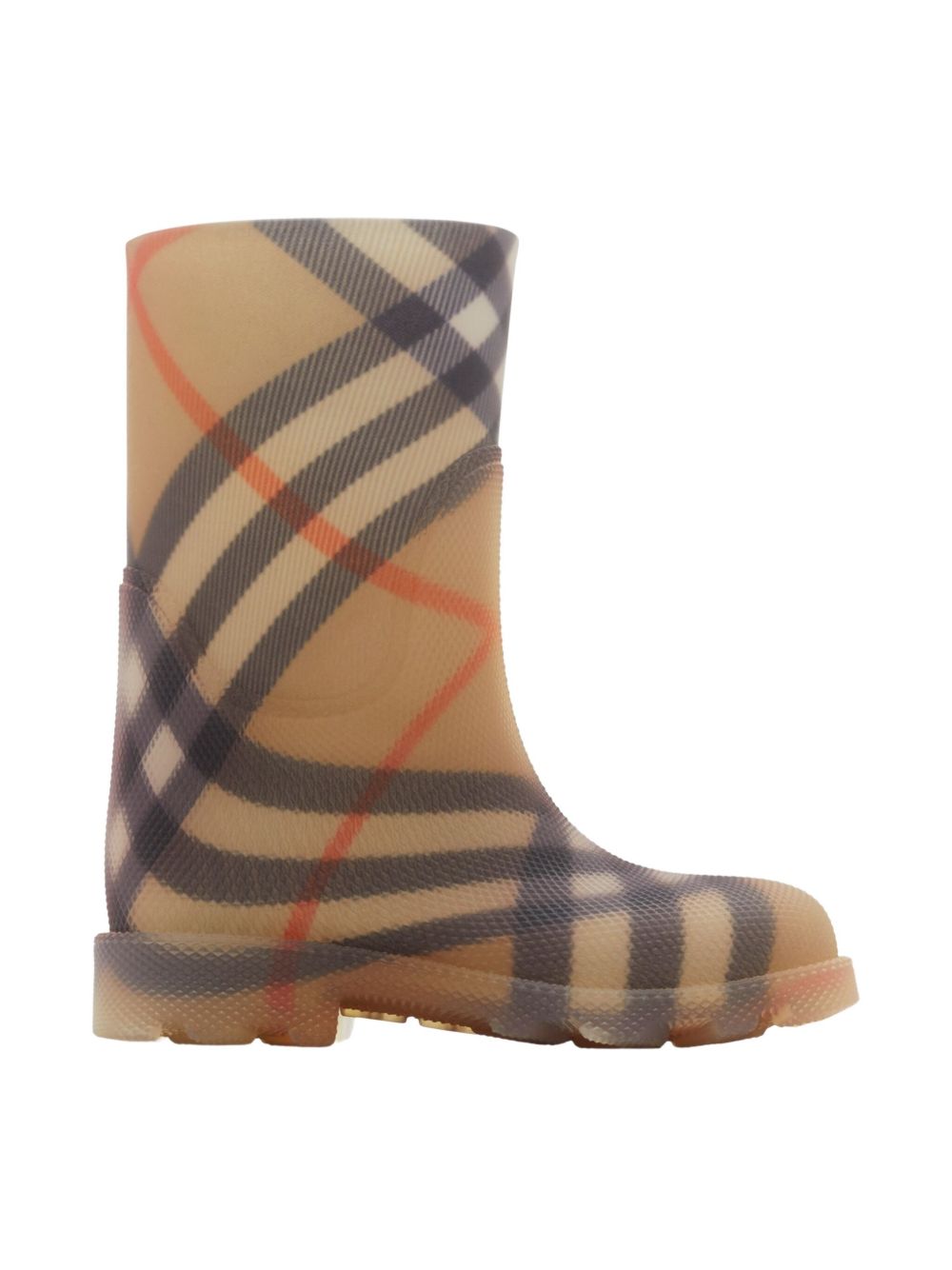 Stivali per la pioggia Marsh per bambini Burberry Kids beige con motivo vintage check 8110066 B9368 BURBERRY KIDS 