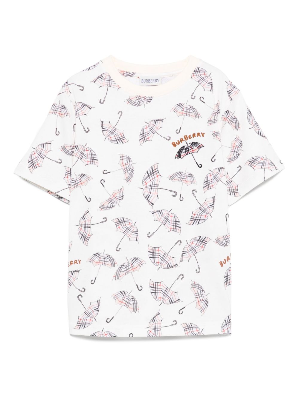 T-shirt per bambino Burberry Kids bianca con stampa ombrello 8112392 B8769 BURBERRY KIDS 