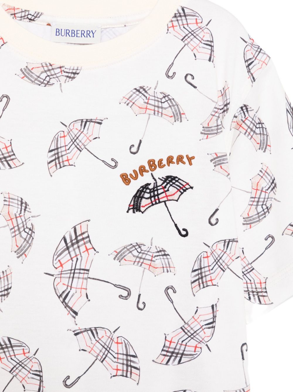 T-shirt per bambino Burberry Kids bianca con stampa ombrello 8112392 B8769 BURBERRY KIDS 
