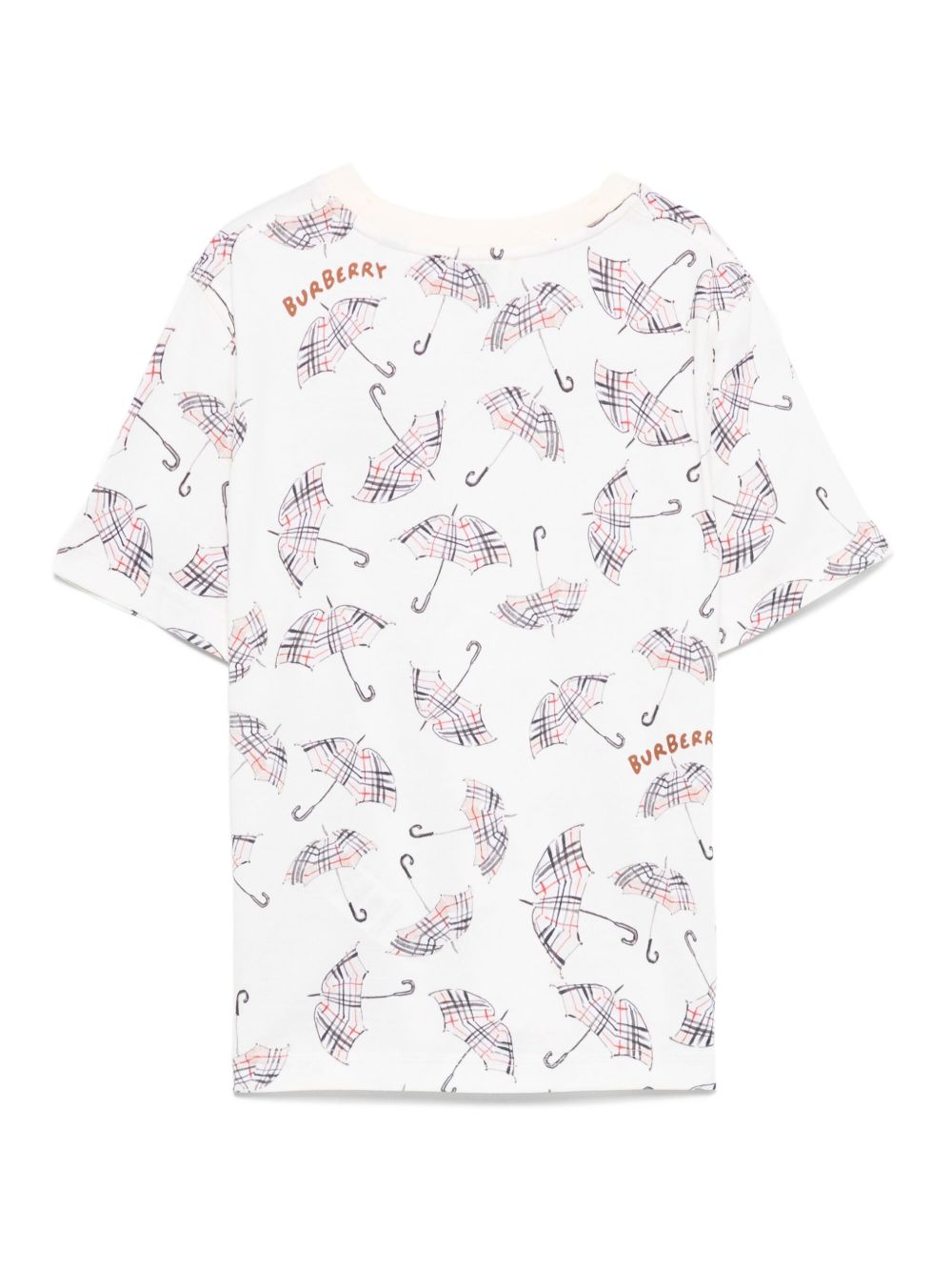 T-shirt per bambino Burberry Kids bianca con stampa ombrello 8112392 B8769 BURBERRY KIDS 