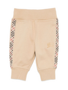 Pantaloni sportivi per neonati Burberry Kids beige con fettuccia Burberry Check 8112568 B9719 BURBERRY KIDS 
