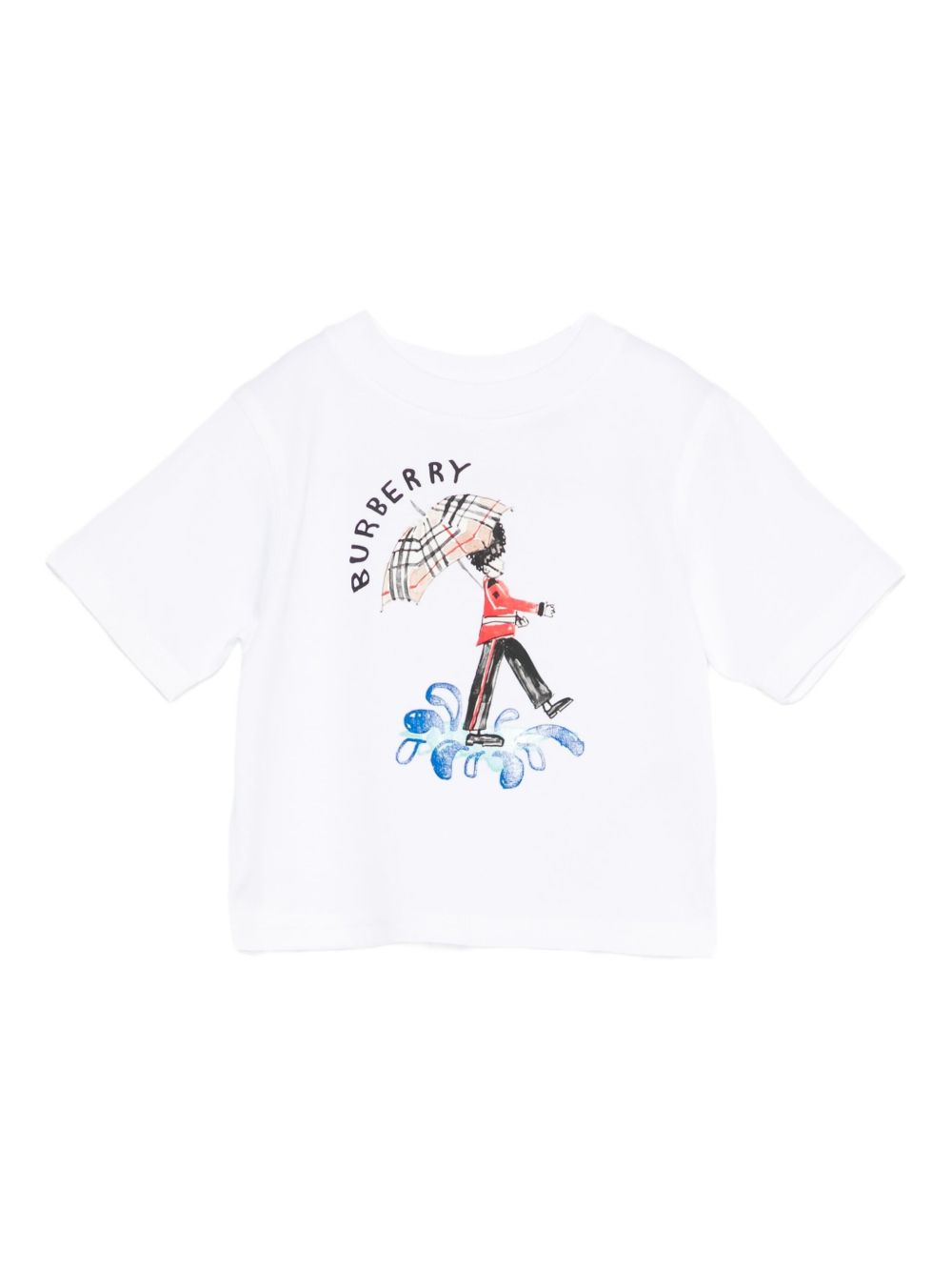 T-shirt per neonato Burberry Kids biaca con stampa grafica 8112573 A1464 BURBERRY KIDS 