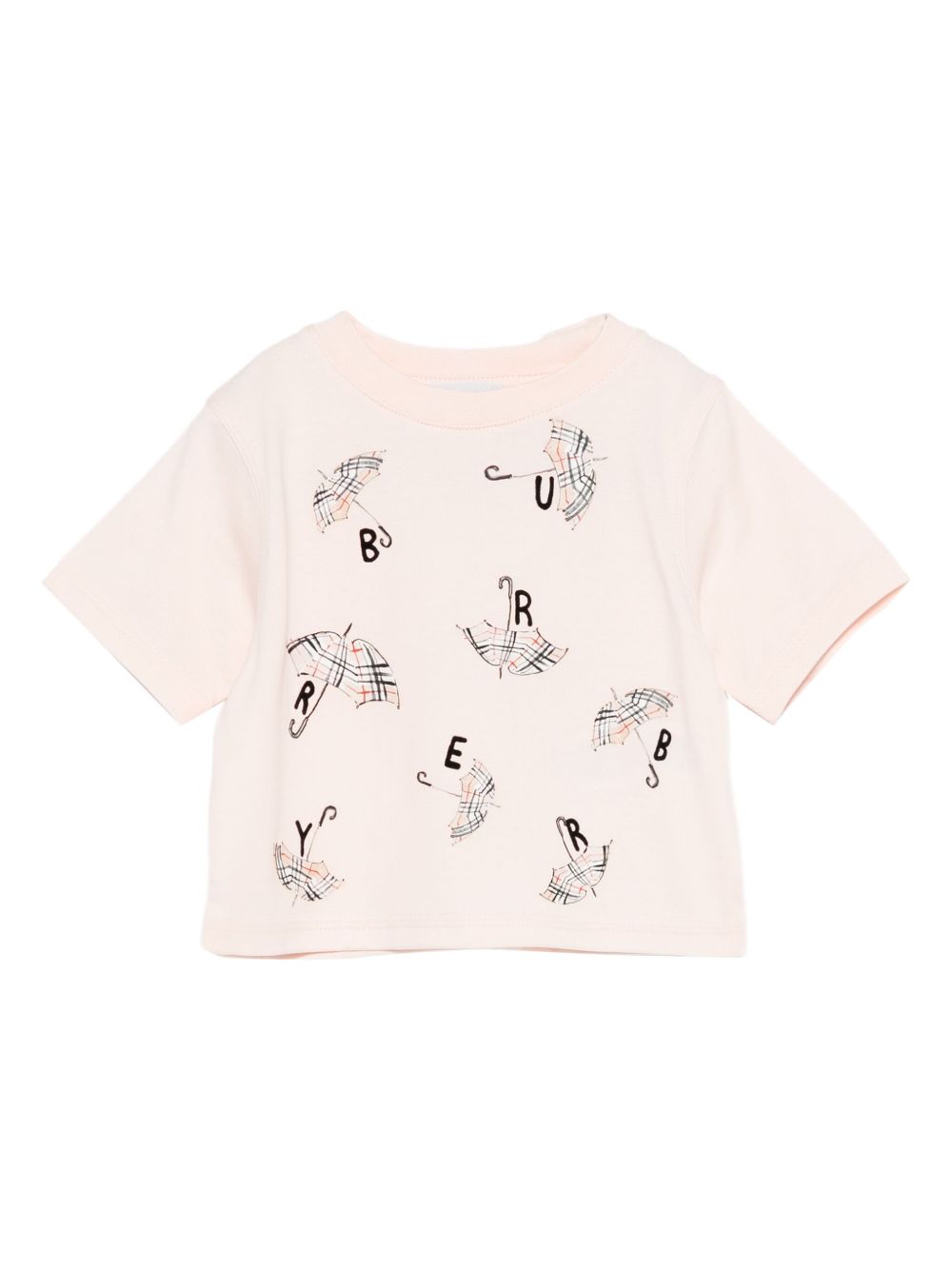 T-shirt per neonata Burberry Kids rosa con stampa con ombrelli 8112602 A4651 BURBERRY KIDS 