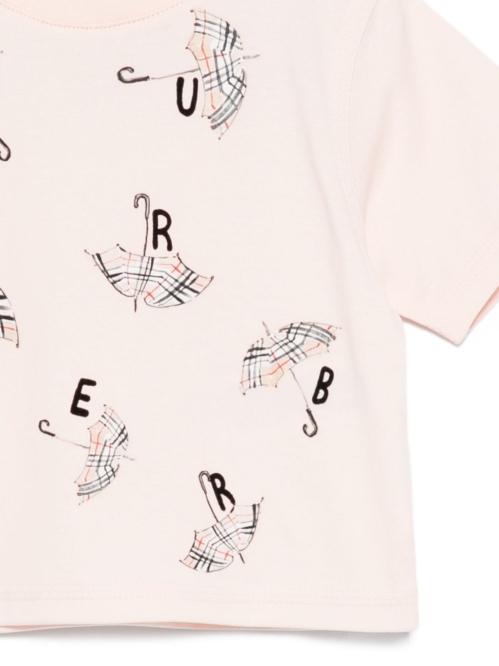 T-shirt per neonata Burberry Kids rosa con stampa con ombrelli 8112602 A4651 BURBERRY KIDS 