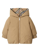 Piumino reversibile per neonato Burberry Kids marrone a quadri 8112753 B9368 BURBERRY KIDS 