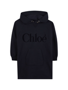 Abito per bambina Chloé Kids blu con design oversize con logo C20618 859 CHLOE' KIDS 