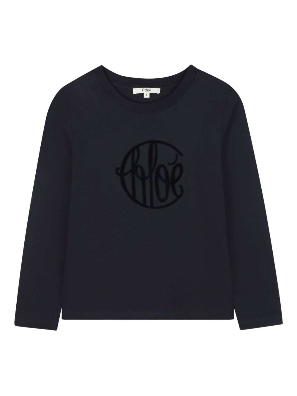 T-shirt per bambina Chloé Kids blu con stampa logo sul davanti C20657 859 CHLOE' KIDS 