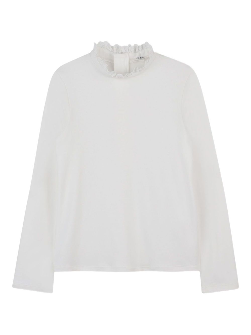 Top per bambina Chloé Kids bianco a collo alto con ruches C20661 117 CHLOE' KIDS 