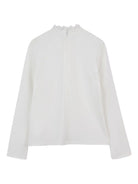 Top per bambina Chloé Kids bianco a collo alto con ruches C20661 117 CHLOE' KIDS 