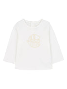 T-shirt per neonata Chloé Kids bianco a maniche lunghe con logo C20700 117 CHLOE' KIDS 