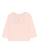 T-shirt per neonata Chloé Kids rosa a maniche lunghe con logo C20700 46J CHLOE' KIDS 