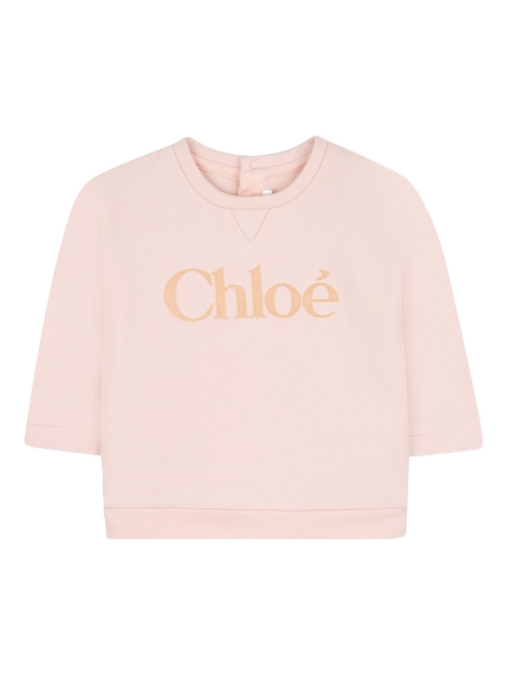 T-shirt con logo per neonata Chloé Kids rosa a maniche 3/4 C20702 46J CHLOE' KIDS 