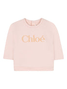 T-shirt con logo per neonata Chloé Kids rosa a maniche 3/4 C20702 46J CHLOE' KIDS 