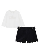 Set t-shirt e shorts per neonata Chloé Kids multicolore con logo ricamato C20719 N68 CHLOE' KIDS 