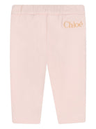Pantaloni sportivi per neonata Chloé Kids rosa in cotone con vita elasticizzata C20738 46J CHLOE' KIDS 