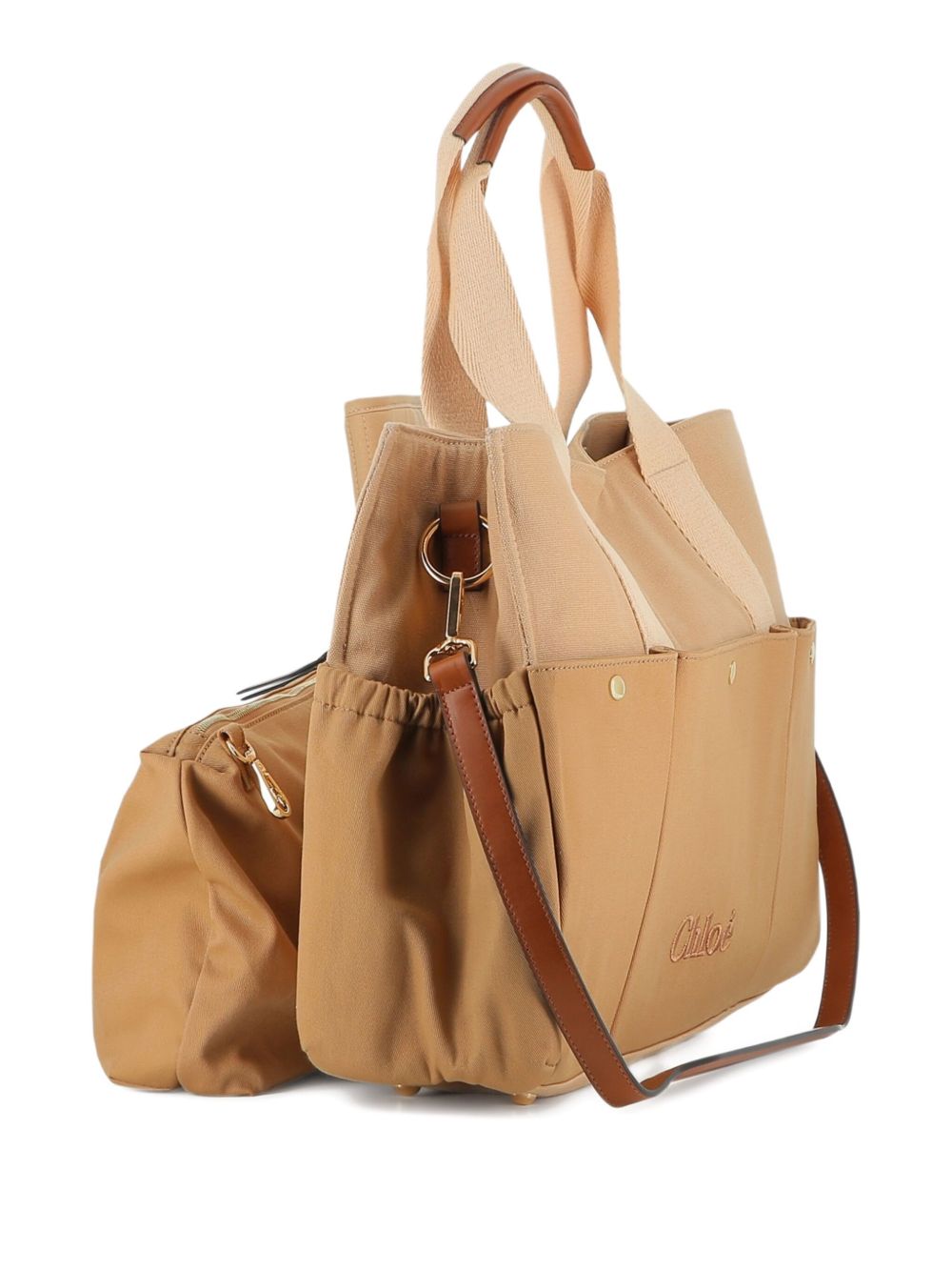 Borsa fasciatoio per neonati Chloé Kids beige con dettaglio logo C20764 244 CHLOE' KIDS 