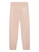 Pantaloni sportivi per bambina Chloé Kids beige con logo ricamato C20789 257 CHLOE' KIDS 