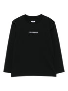 T-shirt per bambino C.P. Company Kids nera con logo CUO003LAA17 60100 C.P.COMPANY KIDS 