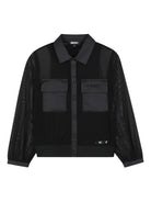 Camicia Utility per bambina Dkny Kids nera con effetto morié D62352 09B DKNY KIDS 