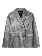 Giacca doppiopetto per bambina Dkny Kids argento con decorazione con paillettes all-over D62375 016 DKNY KIDS 