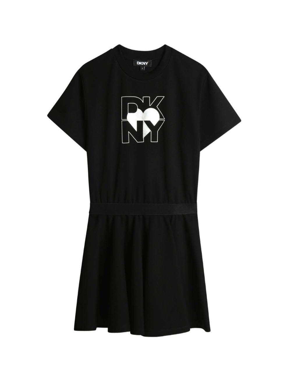 Abito a maniche corte per bambina Dkny Kids nero con logo D62389 09B DKNY KIDS 