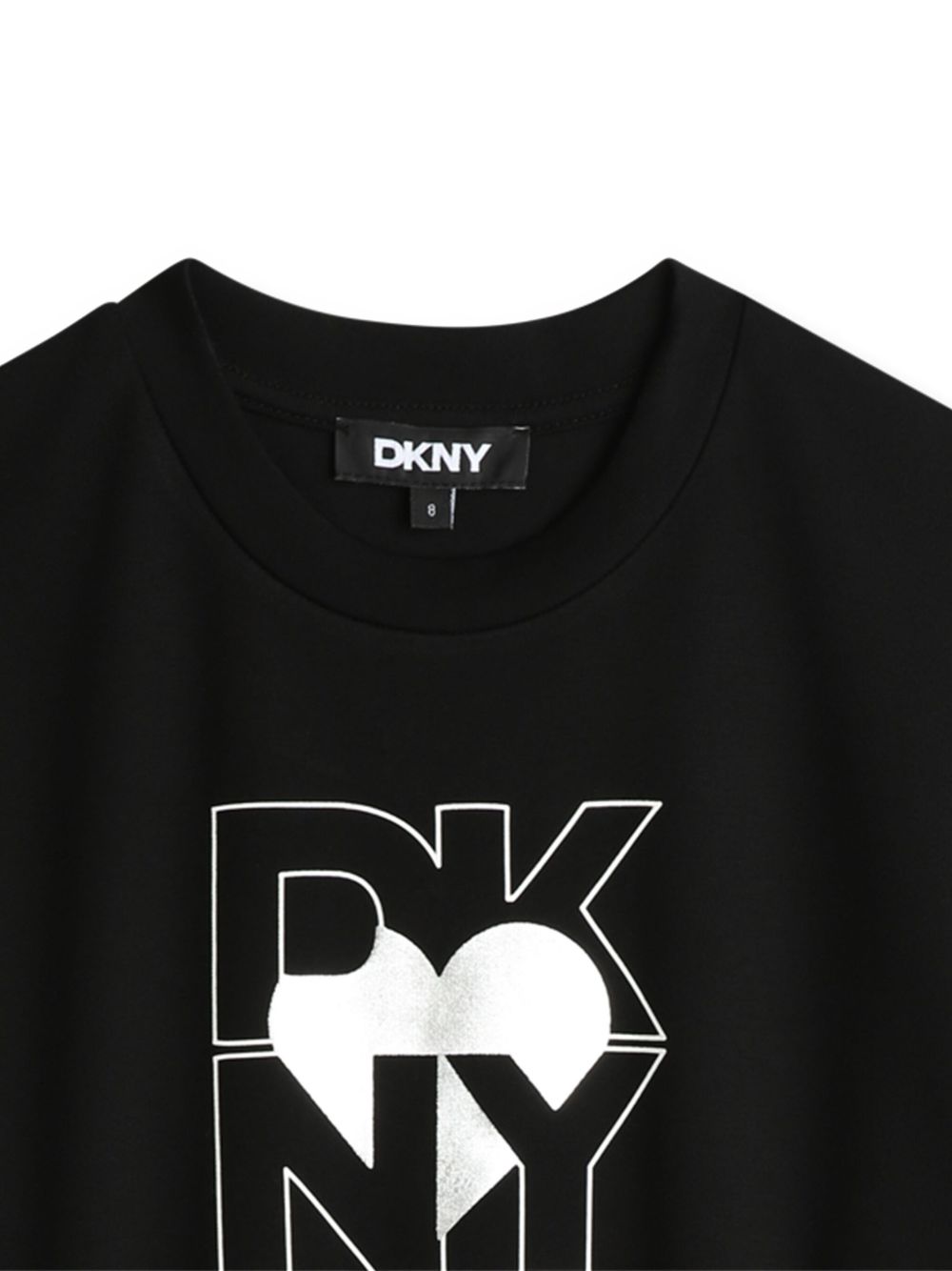 Abito a maniche corte per bambina Dkny Kids nero con logo D62389 09B DKNY KIDS 