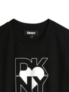 Abito a maniche corte per bambina Dkny Kids nero con logo D62389 09B DKNY KIDS 