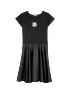 Abito per bambina DKNY Kids nero con dettaglio con logo D62396 09B DKNY KIDS 