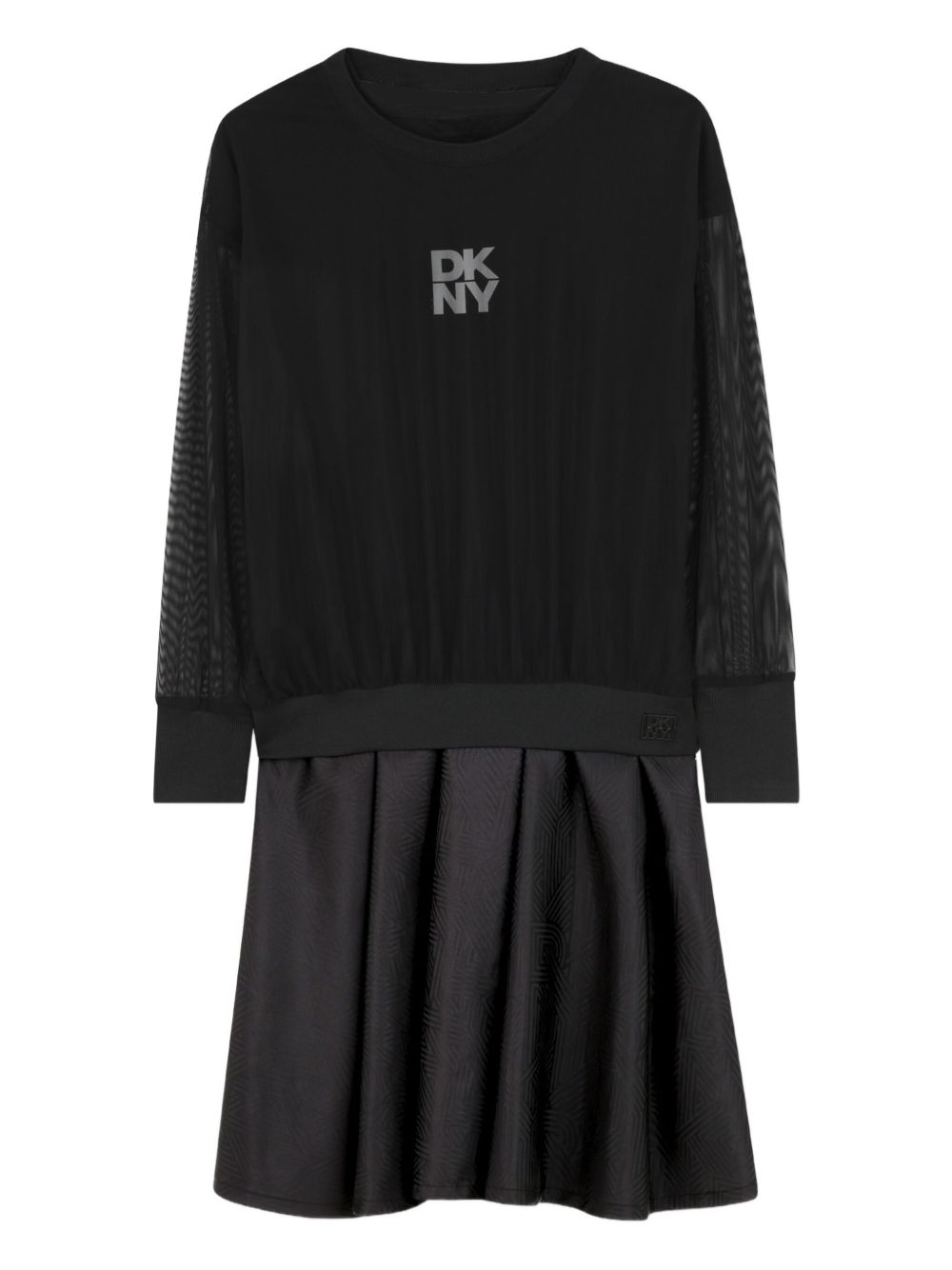 Abito per bambina DKNY Kids nero con dettaglio con logo D62396 09B DKNY KIDS 