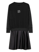 Abito per bambina DKNY Kids nero con dettaglio con logo D62396 09B DKNY KIDS 