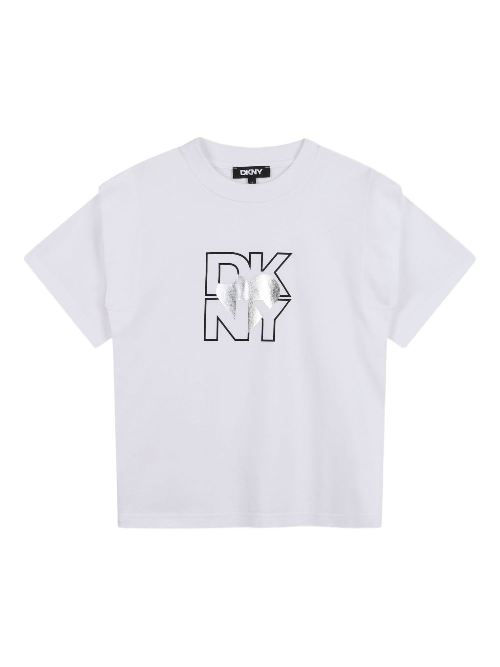 T-shirt per bambina DKNY Kids bianca con stampa con logo D62417 10B DKNY KIDS 