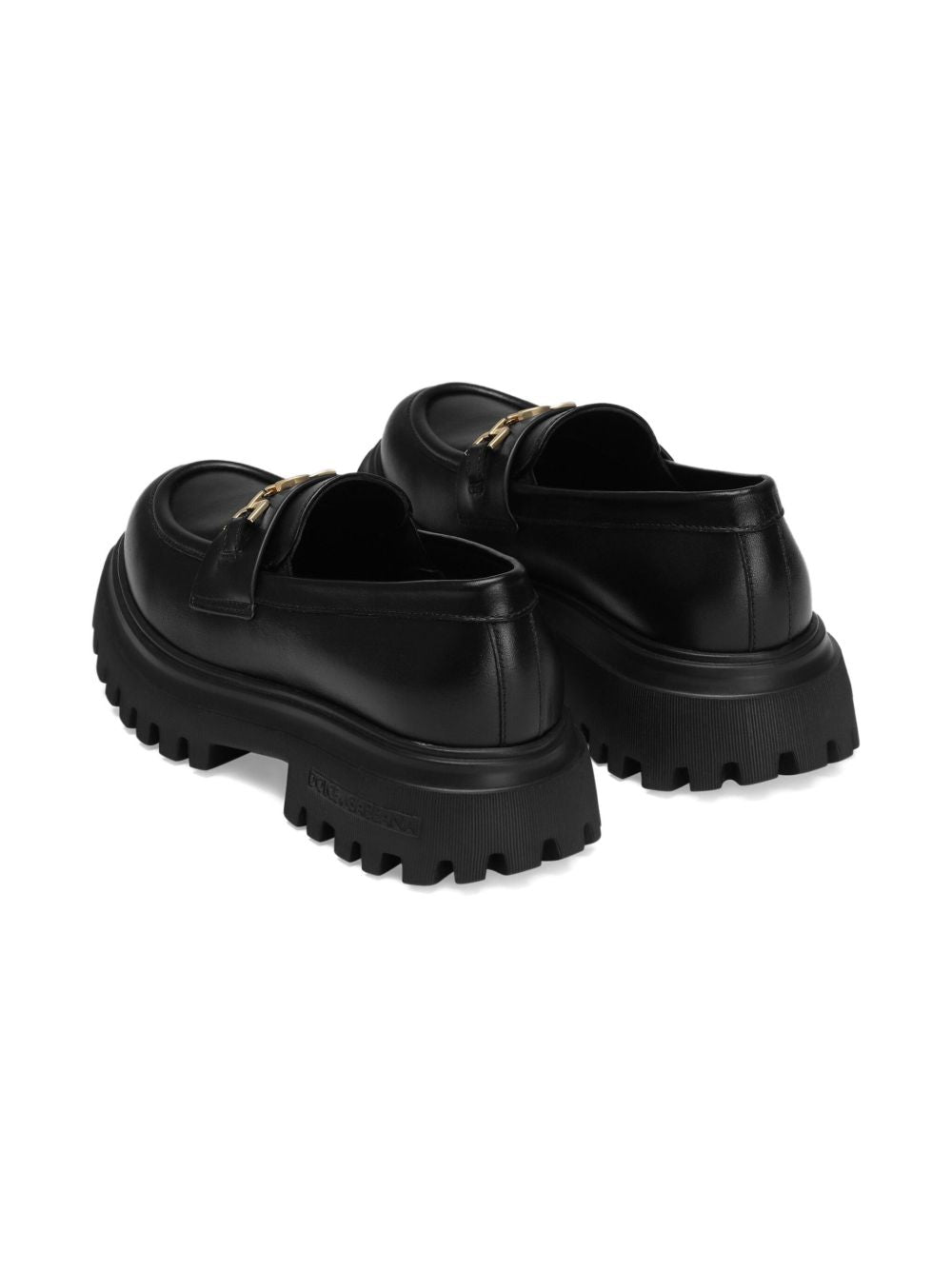 Mocassini per bambina Dolce & Gabbana Kids neri con dettagli color oro D11351 A1065 80999 DOLCE & GABBANA KIDS 