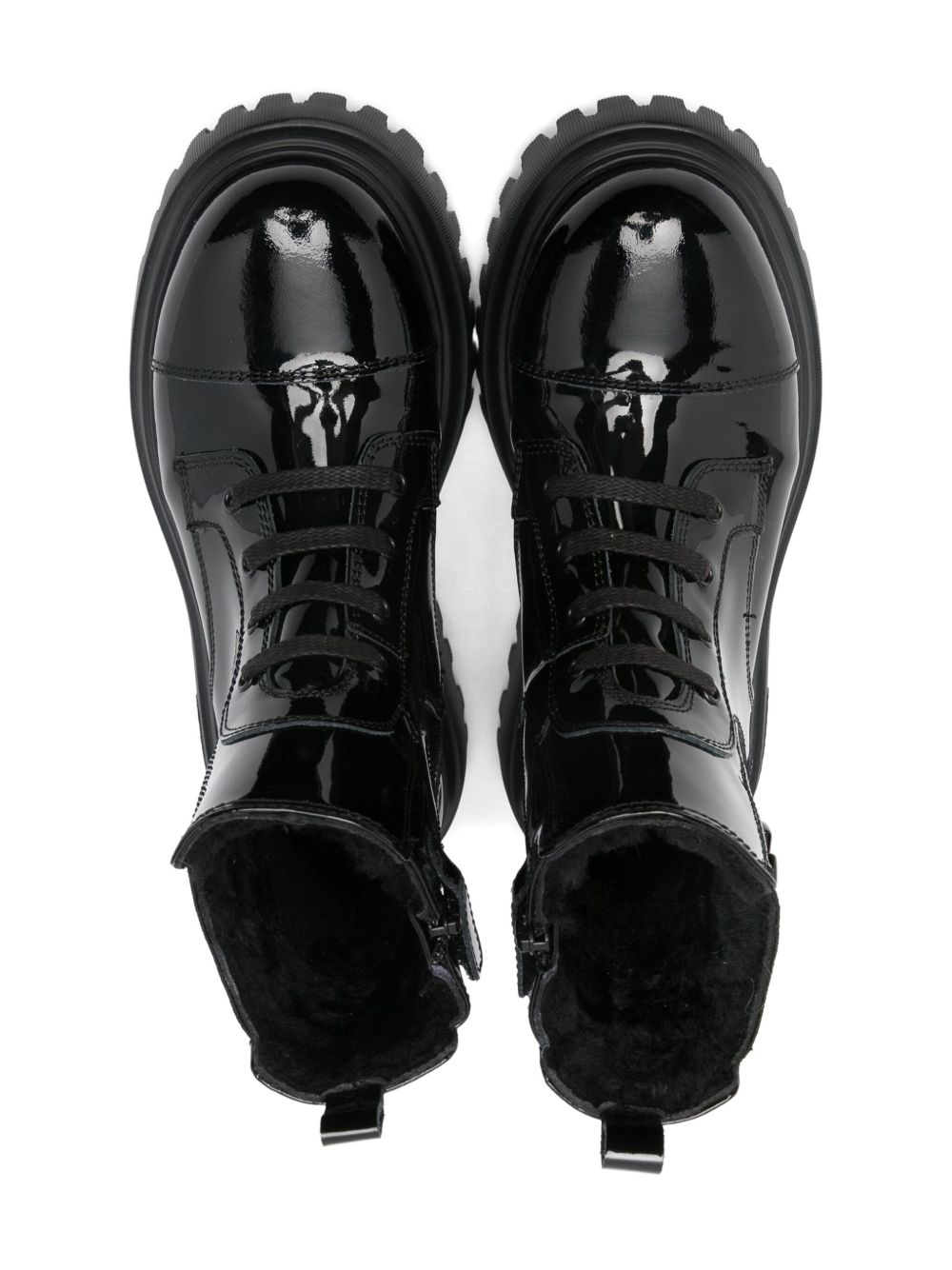 Stivali per bambina Dolce & Gabbana Kids neri con placca con logo D11360 AW623 80999 DOLCE & GABBANA KIDS 