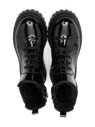 Stivali per bambina Dolce & Gabbana Kids neri con placca con logo D11360 AW623 80999 DOLCE & GABBANA KIDS 