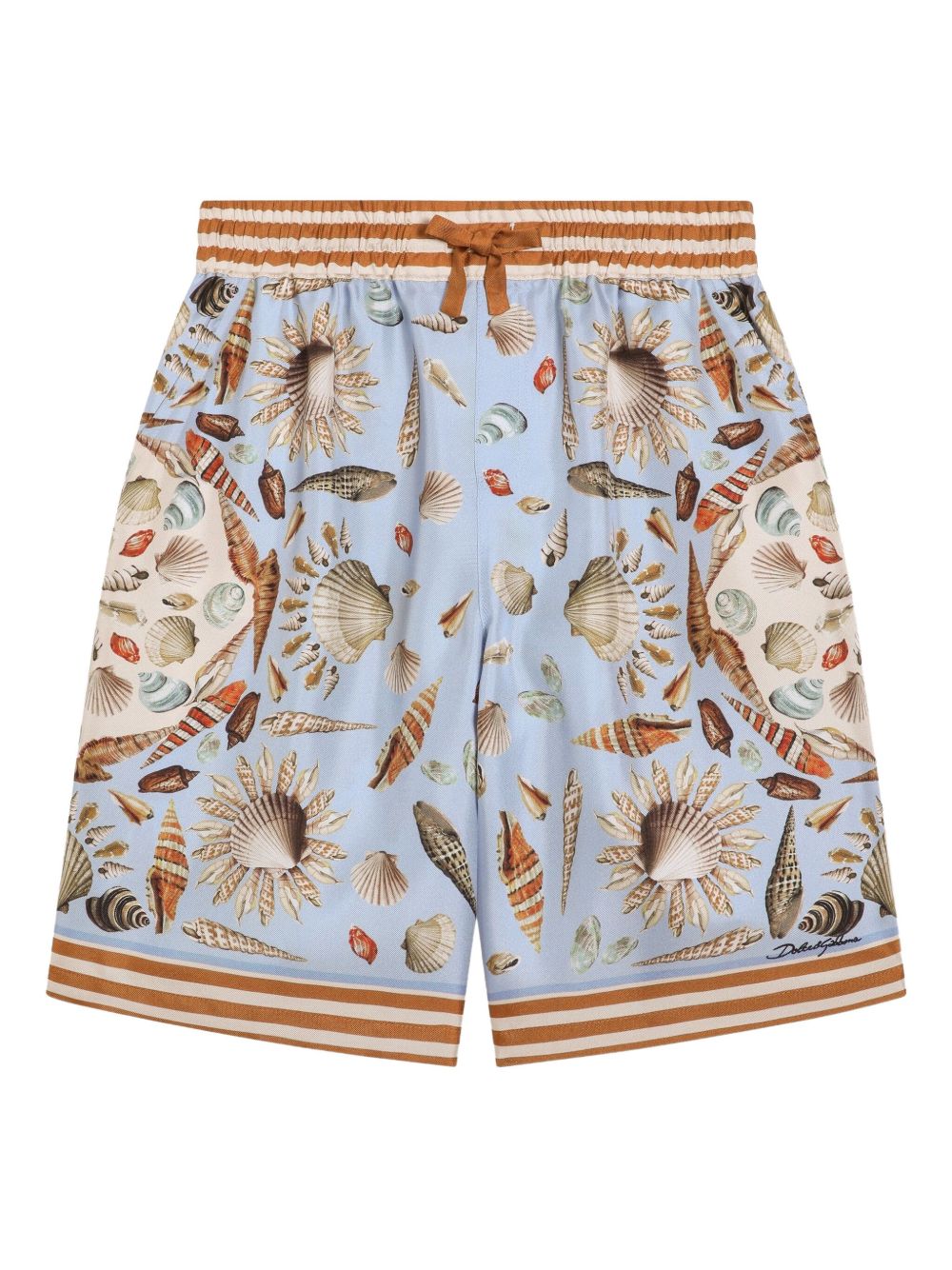 Shorts per bambino Dolce & Gabbana Kids azzurri con stampa grafica all-over L43Q54 HI1ZB HC5PK DOLCE & GABBANA KIDS 