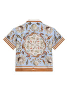 Camicia per bambino Dolce & Gabbana Kids azzurra con stampa grafica all-over L43S81 HI1ZB HC5PK DOLCE & GABBANA KIDS 