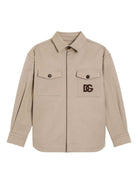 Camicia per bambini Dolce & Gabbana Kids beige con chiusura frontale con zip L44S54 FUFL3 M0208 DOLCE & GABBANA KIDS 