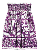 Gonna per bambina Dolce & Gabbana Kids viola con stampa maiolica L55I64 FI5JG H15DQ DOLCE & GABBANA KIDS 