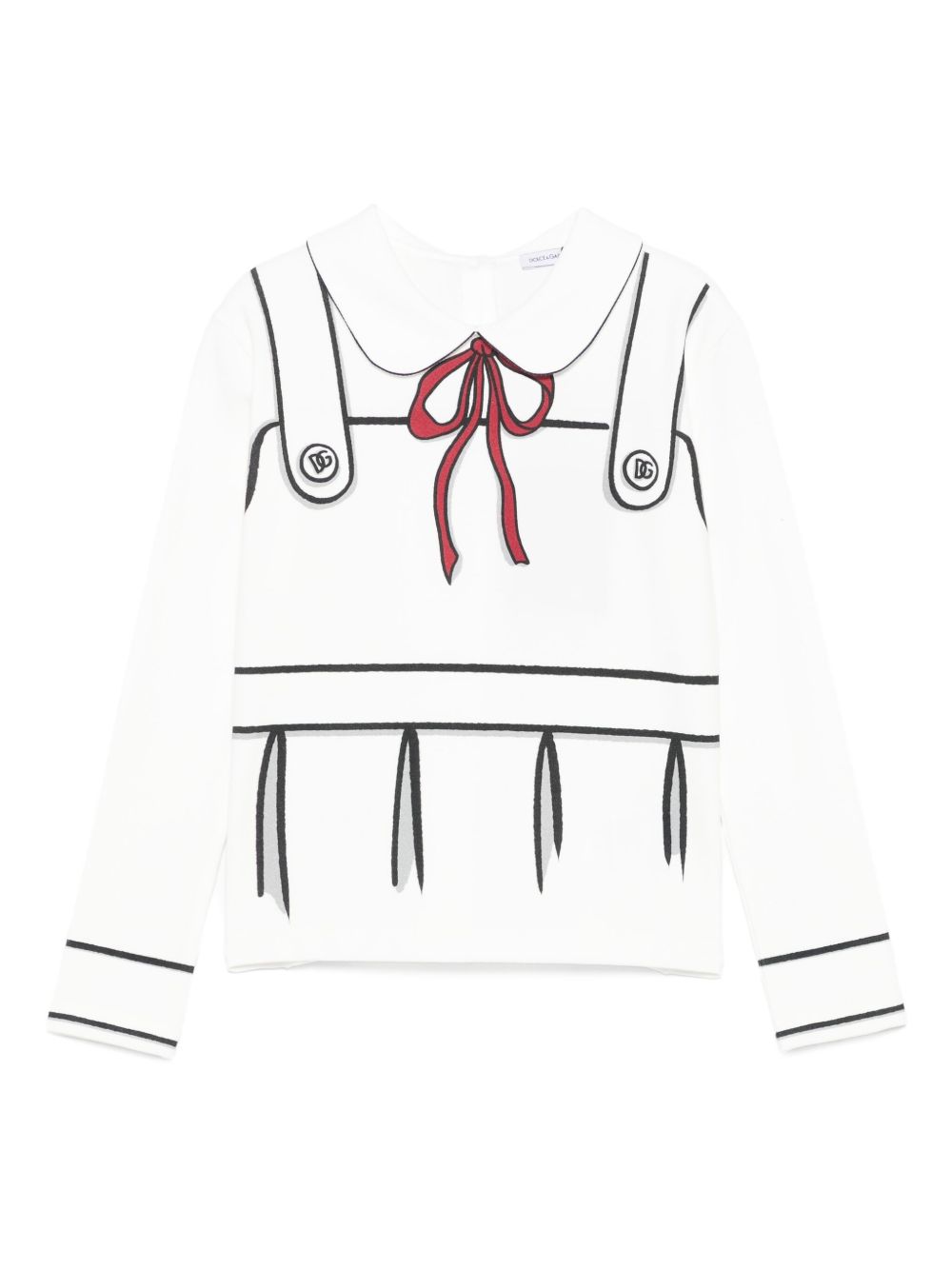 T-shirt per bambina Dolce & Gabbana Kids bianca con stampa a trompe l'oeil L5JTPI G7PGX W0111 DOLCE & GABBANA KIDS 