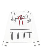 T-shirt per bambina Dolce & Gabbana Kids bianca con stampa a trompe l'oeil L5JTPI G7PGX W0111 DOLCE & GABBANA KIDS 