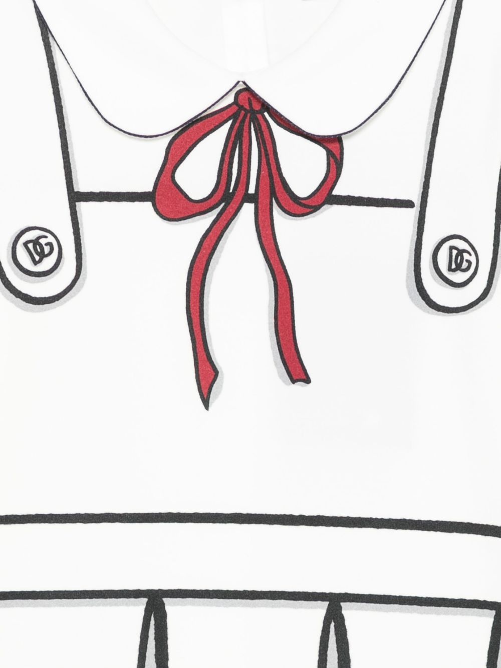 T-shirt per bambina Dolce & Gabbana Kids bianca con stampa a trompe l'oeil L5JTPI G7PGX W0111 DOLCE & GABBANA KIDS 