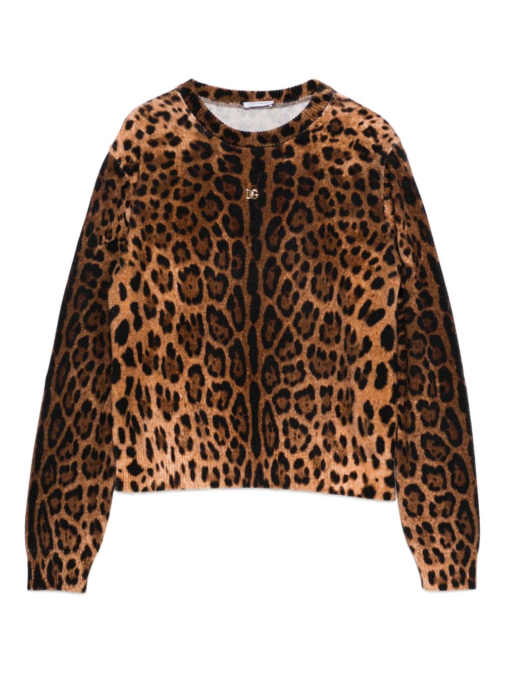 Maglione per bambina Dolce & Gabbana Kids marrone leopardato L5KWK5 JDVDT HY13M DOLCE & GABBANA KIDS 