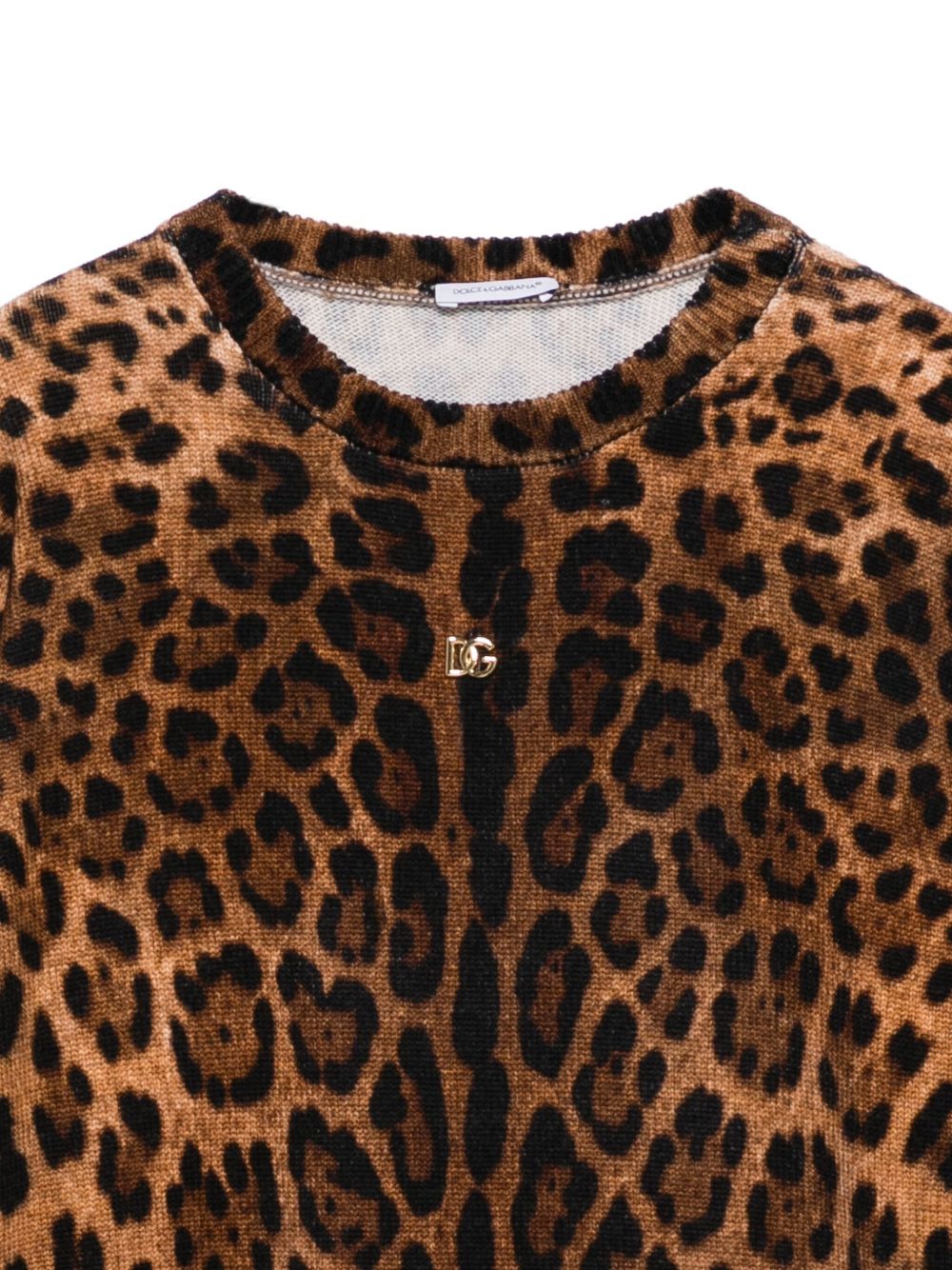 Maglione per bambina Dolce & Gabbana Kids marrone leopardato L5KWK5 JDVDT HY13M DOLCE & GABBANA KIDS 
